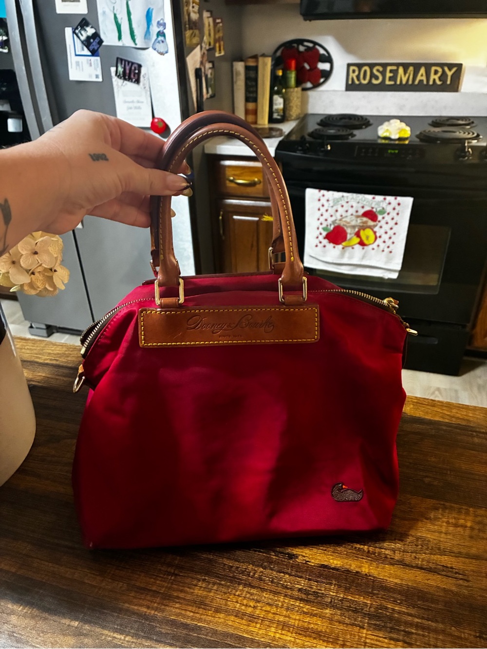 Dooney and Burke nylon zip satchel